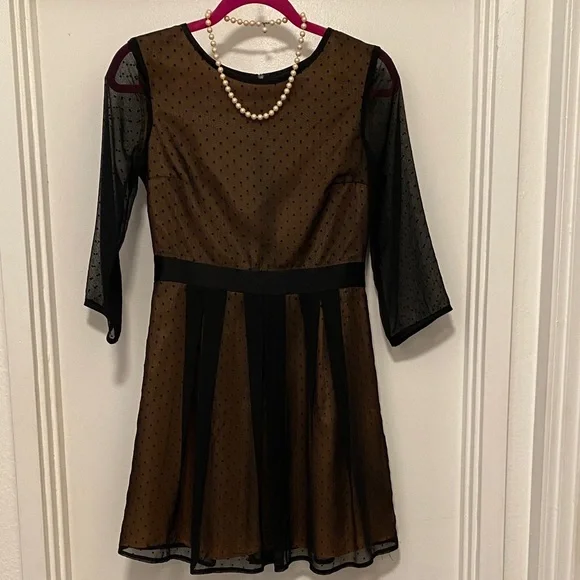 H&M Black and Tan Sheer Dress - Picture 1 of 11